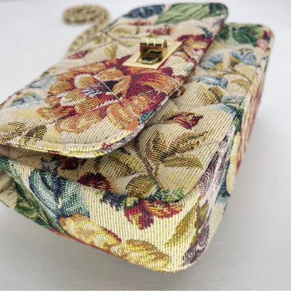 Persaman New York Tapestry Floral Shoulder Bag w/ Chain Strap - Picture 11 of 15